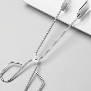 Charcoal BBQ Tongs, Silver Stainless Steel, for Grilling and Fishing Charcoal BBQ Tongs, Stainless Steel Food Tongs with Multi-Function for Barbecue, Cooking, Grilling, Kitchen Accessories