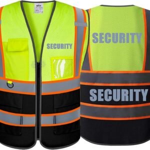Security Safety Vests Heavy Duty Reflective Vest with 5 Pockets S/M/L/XL/XXL/3XL/4XL